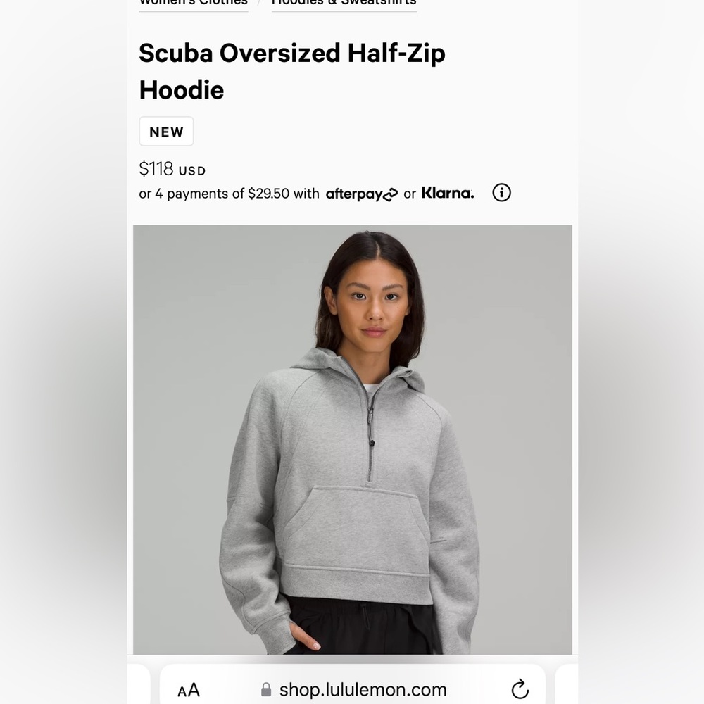 Scuba Oversized Half-Zip Hoodie color ultra light  - Lululemon SAME DAY SHIP